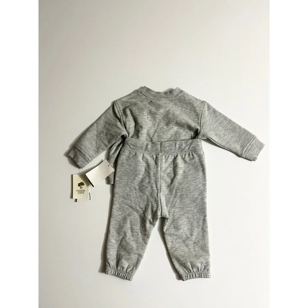 Tucker + Tate Baby 9M Grey Henley Sweatshirt Jogger 2PC Fleece Set